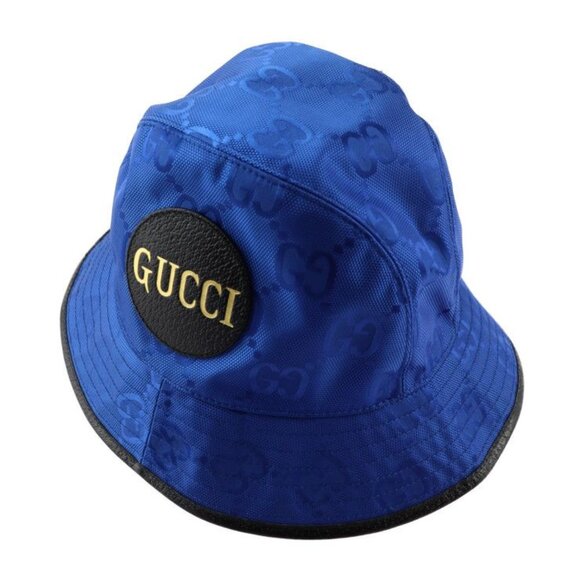 Gucci Bucket Hat GG Nylon Leather Blue Black Off the Grid Hat main image 5